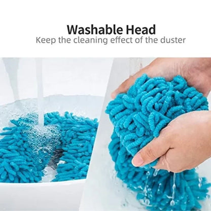 Flexible Micro-Fiber Duster With Telescopic Stainless Steel Handle | Fan & Home Cleaning | Random Colors