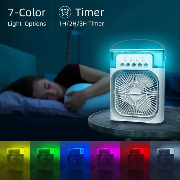 Portable Air Conditioner Mist Fan | LED Night Light, Mist & Humidifier