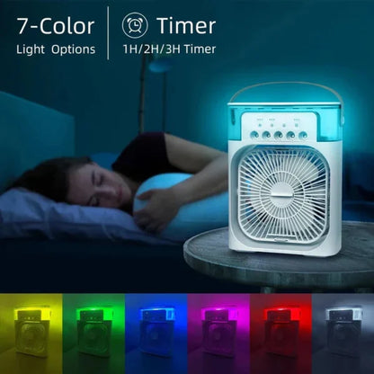 10-Inch Large Portable Air Conditioner Fan | USB Electric Fan with LED Night Light, Mist & Humidifier Function | Random Color
