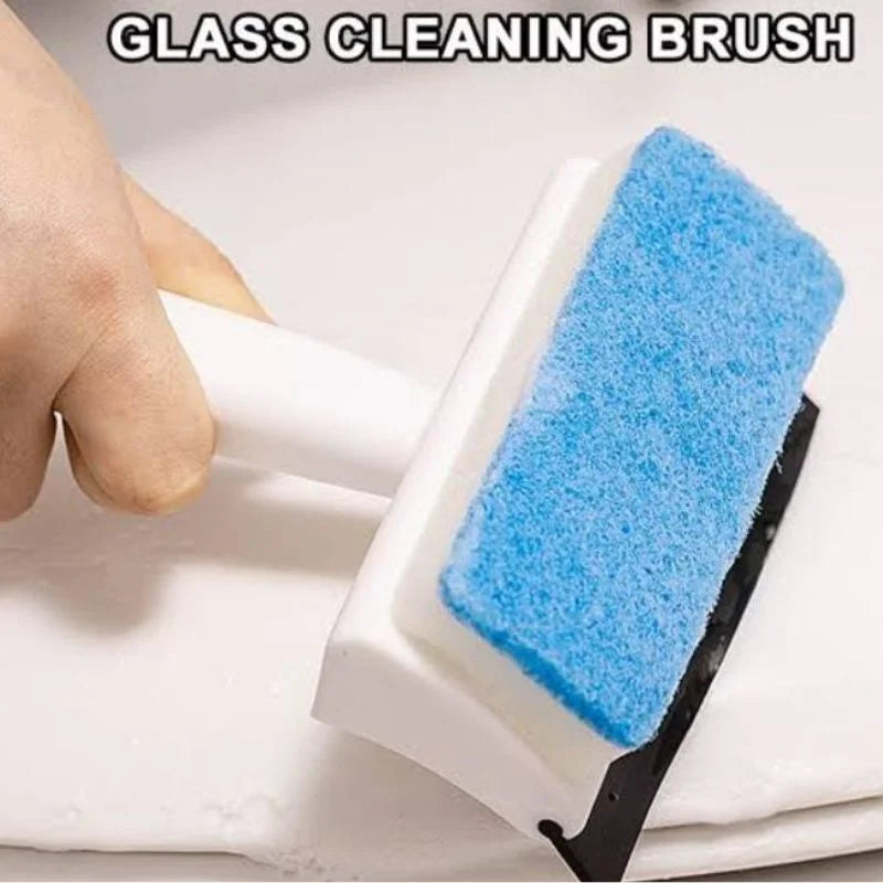 2-in-1 Foam Window Wiper & Glass Cleaner | Rubber Squeegee with Foam Sponge | Car Windshield, Mirror & Kitchen Glass Cleaning Brush