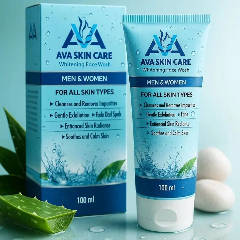 AVA Face Wash | Glycolic Acid & Vitamin-Enriched Brightening Cleanser | Deep Cleansing & Hydrating Formula | For All Skin Types