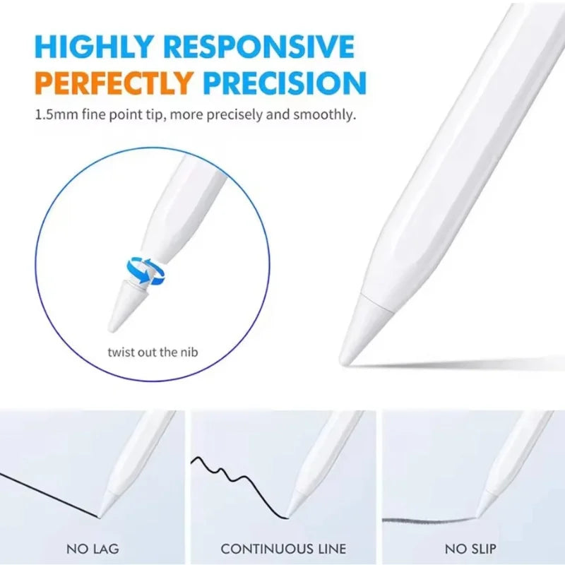 Universal Rechargeable Stylus Pen for Touchscreen Devices | Magnetic Stylus with High-Precision Tip | USB Type-C Charging | Compatible with iPad, Android & Tablets