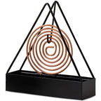 Triangle-Shaped Iron Mosquito Coil Holder | Creative Hanging & Standing Incense Burner | Durable Metal Design | Black | Pack of 1