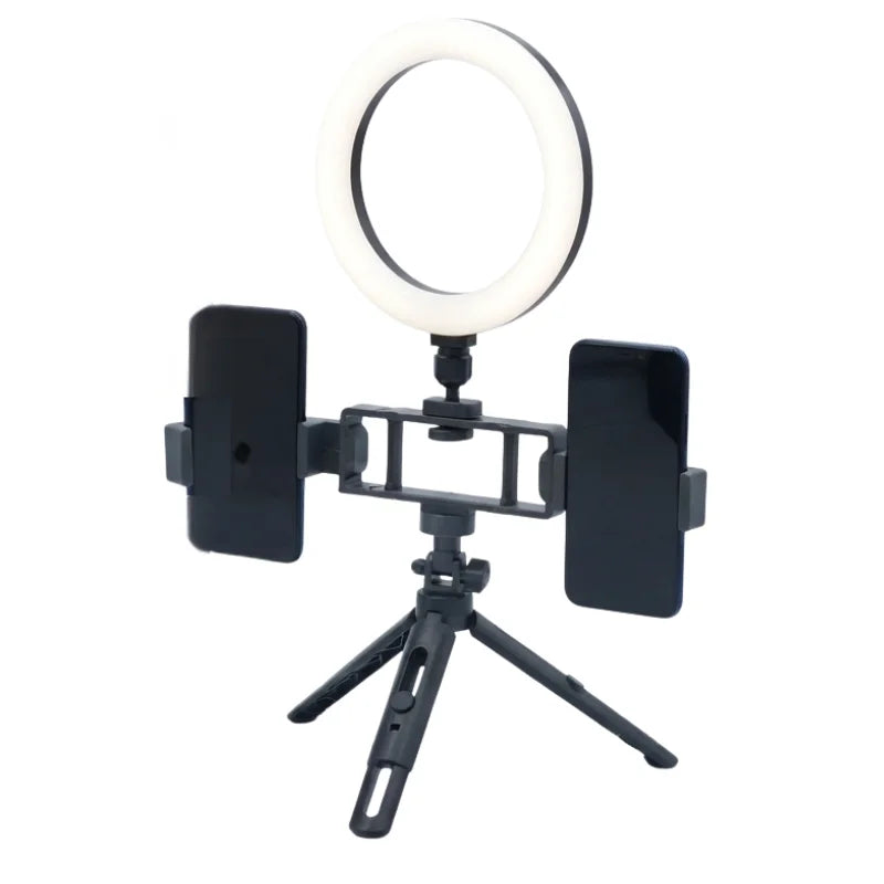 6-Inch Multi-Position Fill Light | Selfie Ring Light with Tripod Stand & Phone Holder | 3 Color Modes | USB Powered | Multicolor