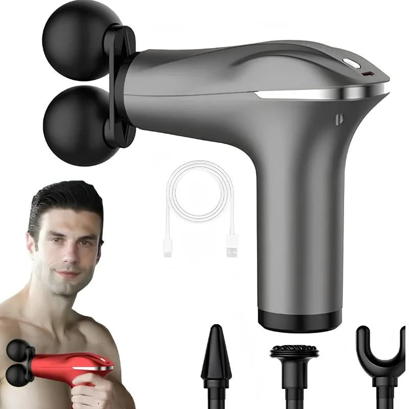 Fascial Tissue Massage Gun | Model BLD-329 | Rechargeable Massage Gun | LCD Display | 4 Massage Heads for Muscle Recovery & Pain Relief