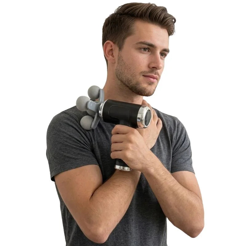 Five Head Massage Gun  | Rechargeable Deep Tissue Muscle Massager | 9 Massage Heads | 6 Speed Levels | Model  BLD-780 | Random color