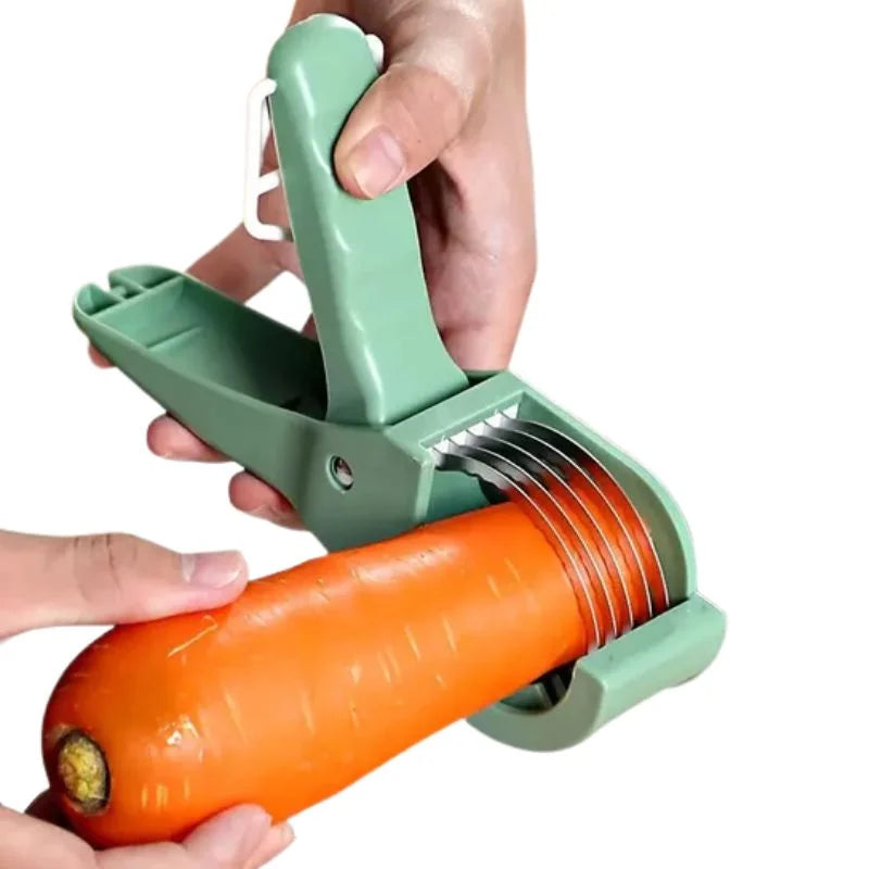 5 Blade Vegetable & Fruit Cutter and Slicer | Multipurpose Vegetable Chopper & Fruit Slicer |  Kitchen Cutter with 5 Stainless Steel Blades | Multiple Colors