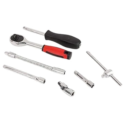 46-Piece Socket Wrench Set  | Complete Ratchet Socket & Screwdriver Bit Tool Kit | Chrome Vanadium Steel Repair Tool Set with Storage Case