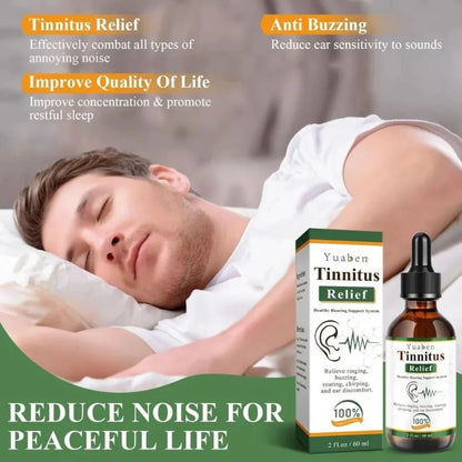 Yuaben Tinnitus Relief Drops | Healthy Hearing Support System | Ear Care Drops for Ringing, Buzzing & Ear Wellness | 60ml