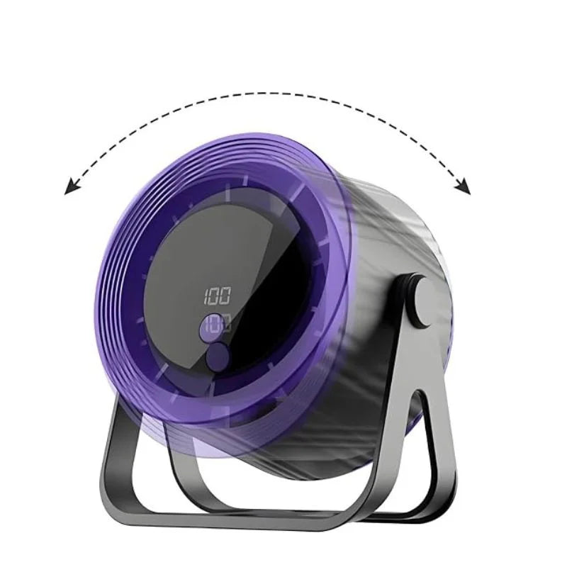 Desktop Circular Rechargeable Fan with 360° Adjustable Airflow | Model QL-02 | Quiet Personal Cooling Fan for Home, Office & Bedroom | Random Color