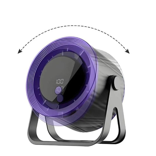 Desktop Circular Rechargeable Fan with 360° Adjustable Airflow | Model QL-02 | Quiet Personal Cooling Fan for Home, Office & Bedroom | Random Color
