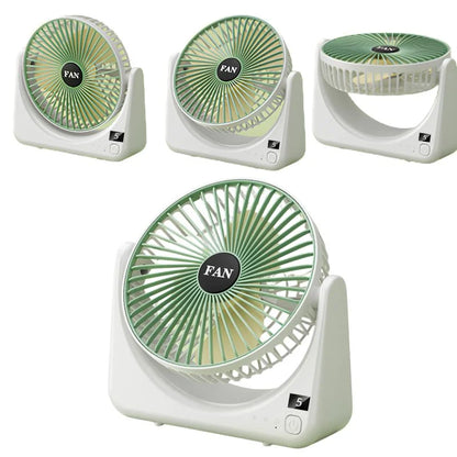 Circular Rechargeable Desktop  Fan | Model QL-01 | 3 Speed Personal Cooling Fan | Quiet Air Circulator for Home, Office & Travel | Random Color