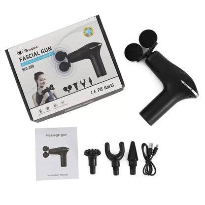 Fascial Tissue Massage Gun | Model BLD-329 | Rechargeable Massage Gun | LCD Display | 4 Massage Heads for Muscle Recovery & Pain Relief