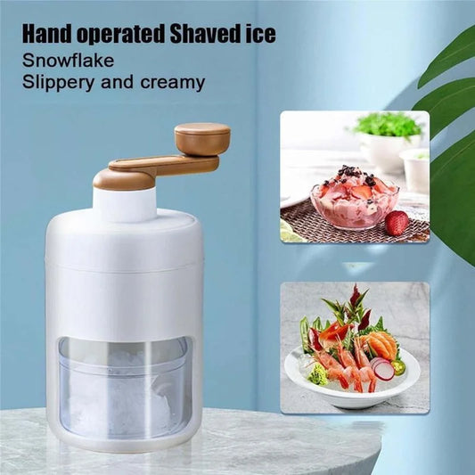 Portable Manual Ice Shaver  | Snow Cone & Slush Maker | Stainless Steel Blades | Ice Shaving Machine for Home, Kitchen & Camping