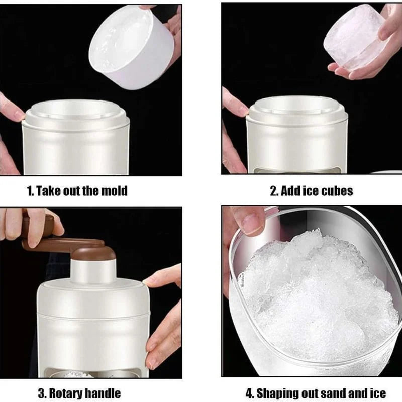 Portable Manual Ice Shaver  | Snow Cone & Slush Maker | Stainless Steel Blades | Ice Shaving Machine for Home, Kitchen & Camping